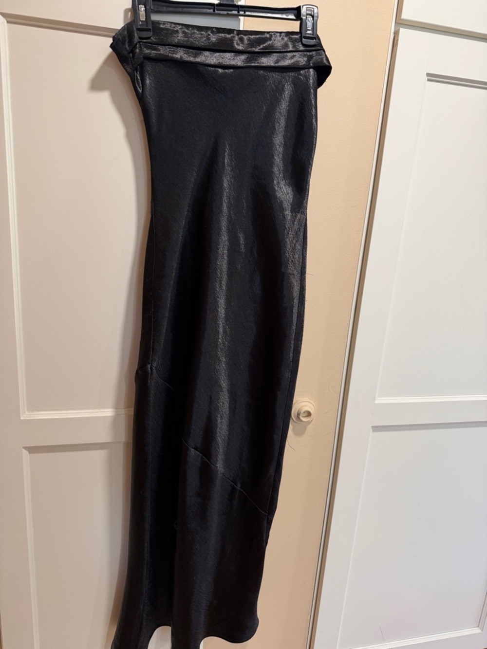 Lucy in the Sky Black Satin Maxi Slip Dress